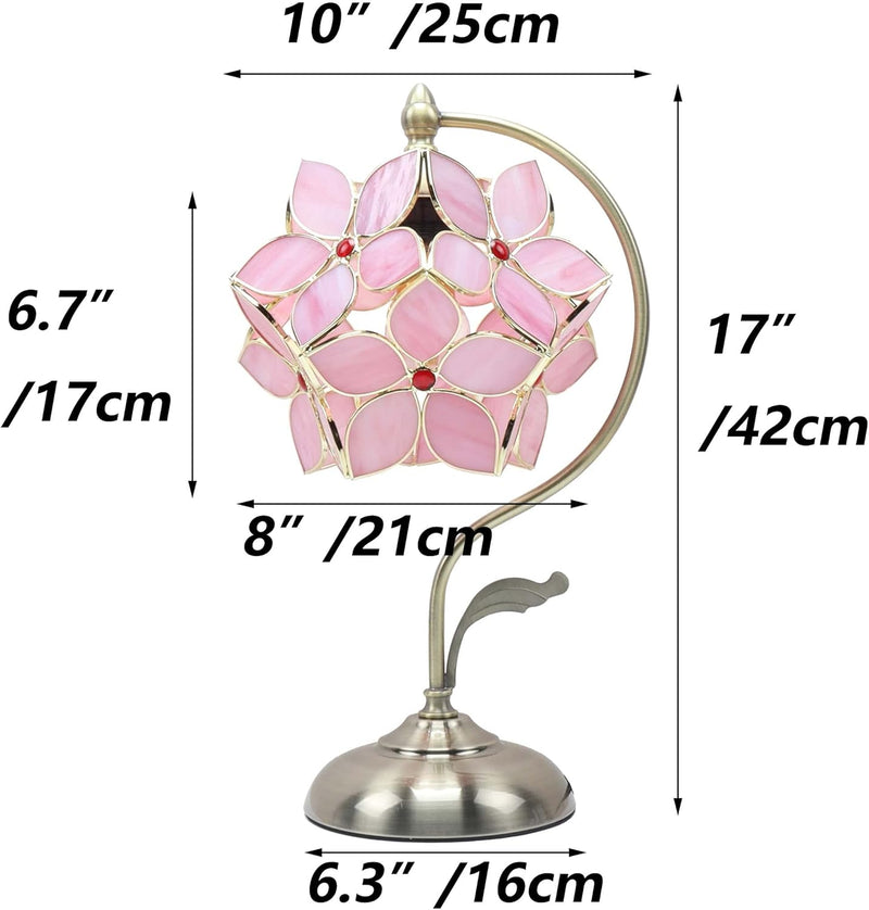 Tiffany Style Stained Glass Flower Petal Table Lamp