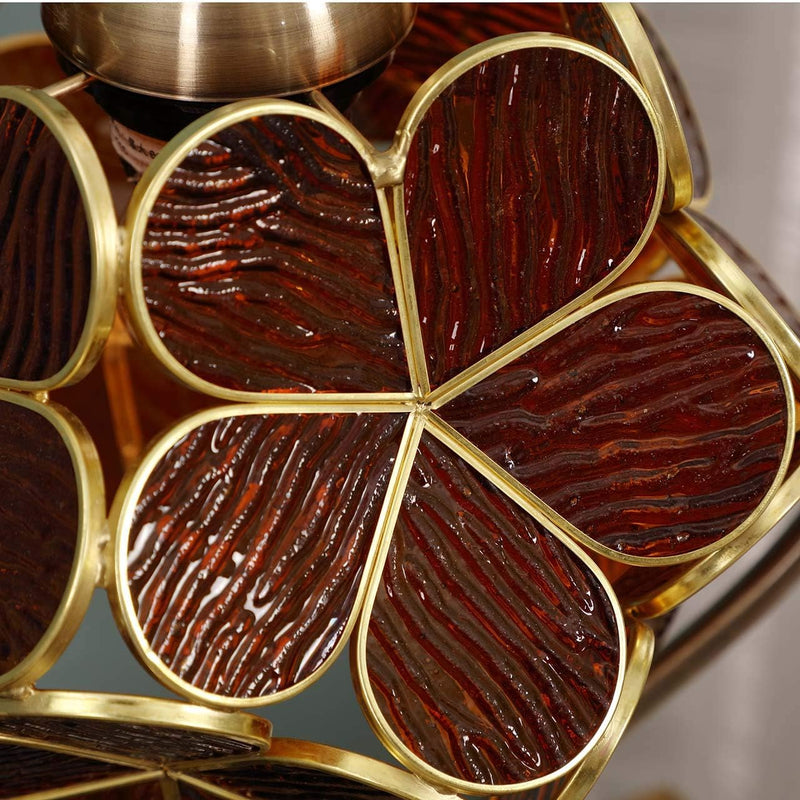 Tiffany Style Stained Glass Flower Petal Table Lamp