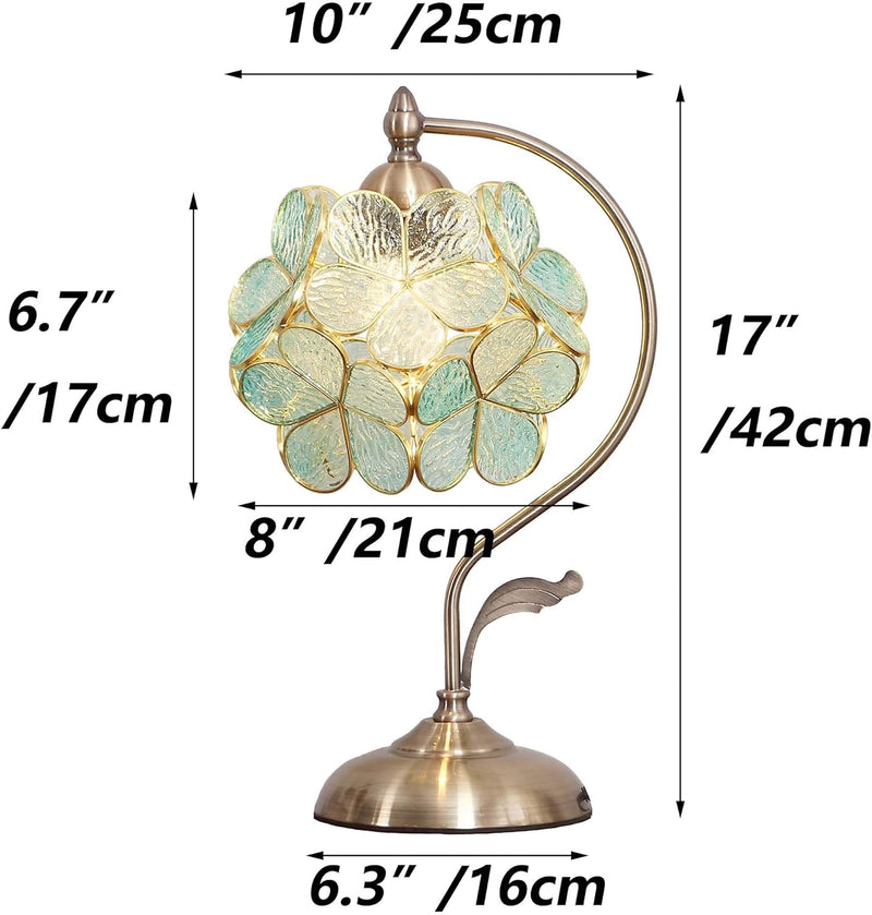 Tiffany Style Stained Glass Flower Petal Table Lamp