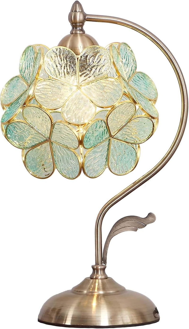 Tiffany Style Stained Glass Flower Petal Table Lamp