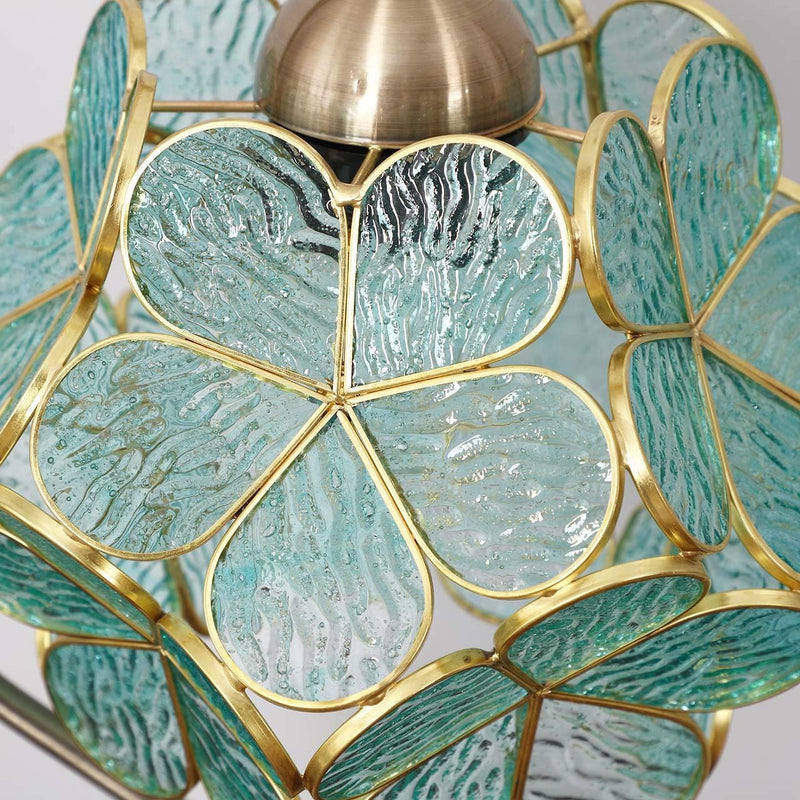 Tiffany Style Stained Glass Flower Petal Table Lamp