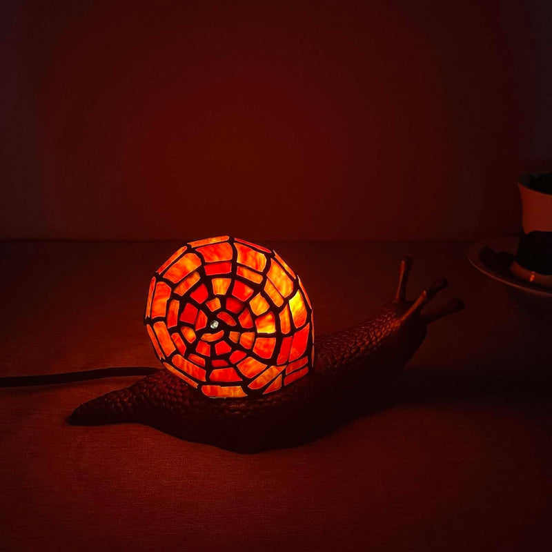 L30962 Land Snail Tiffany Style Stained Glass Accent