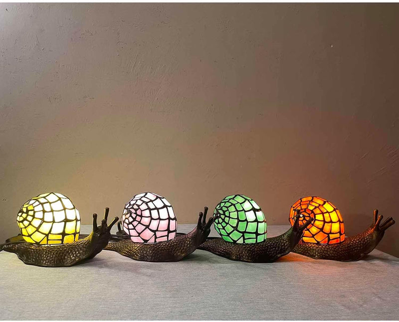 L30962 Land Snail Tiffany Style Stained Glass Accent