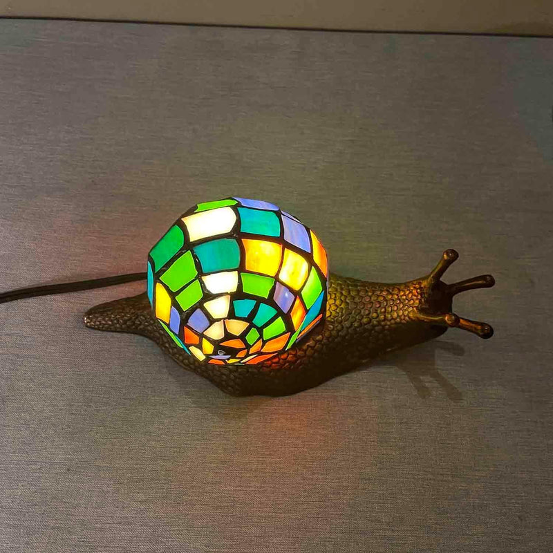 L30962 Land Snail Tiffany Style Stained Glass Accent