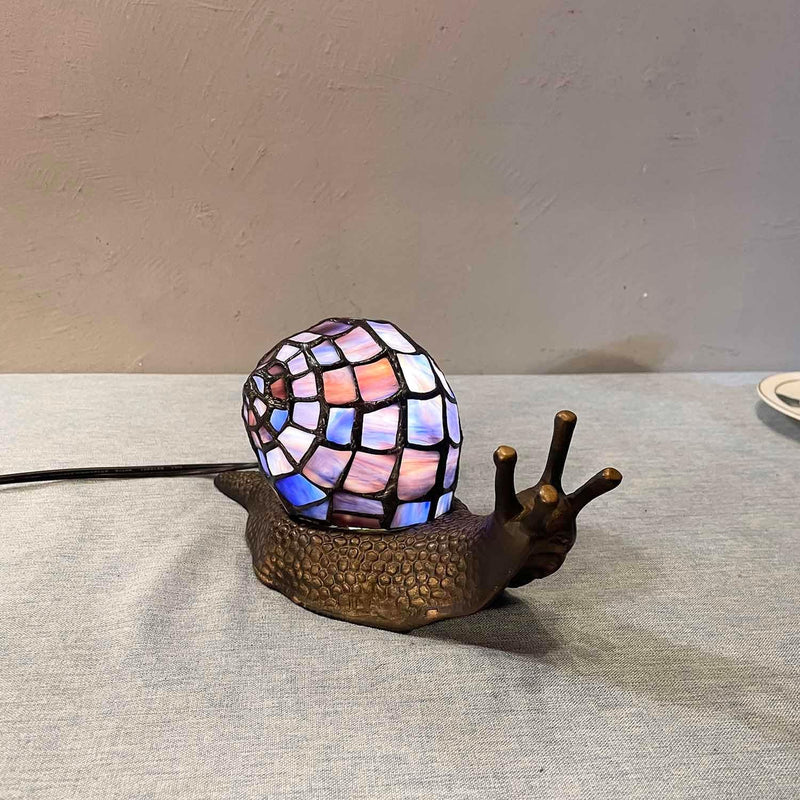 L30962 Land Snail Tiffany Style Stained Glass Accent