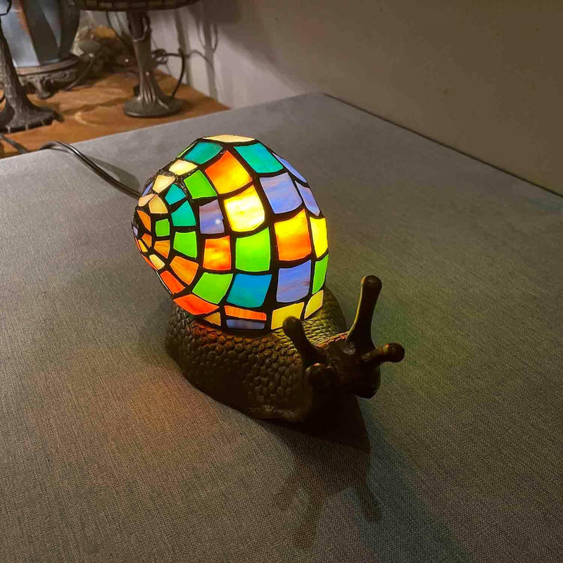 L30962 Land Snail Tiffany Style Stained Glass Accent