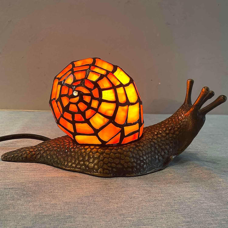 L30962 Land Snail Tiffany Style Stained Glass Accent