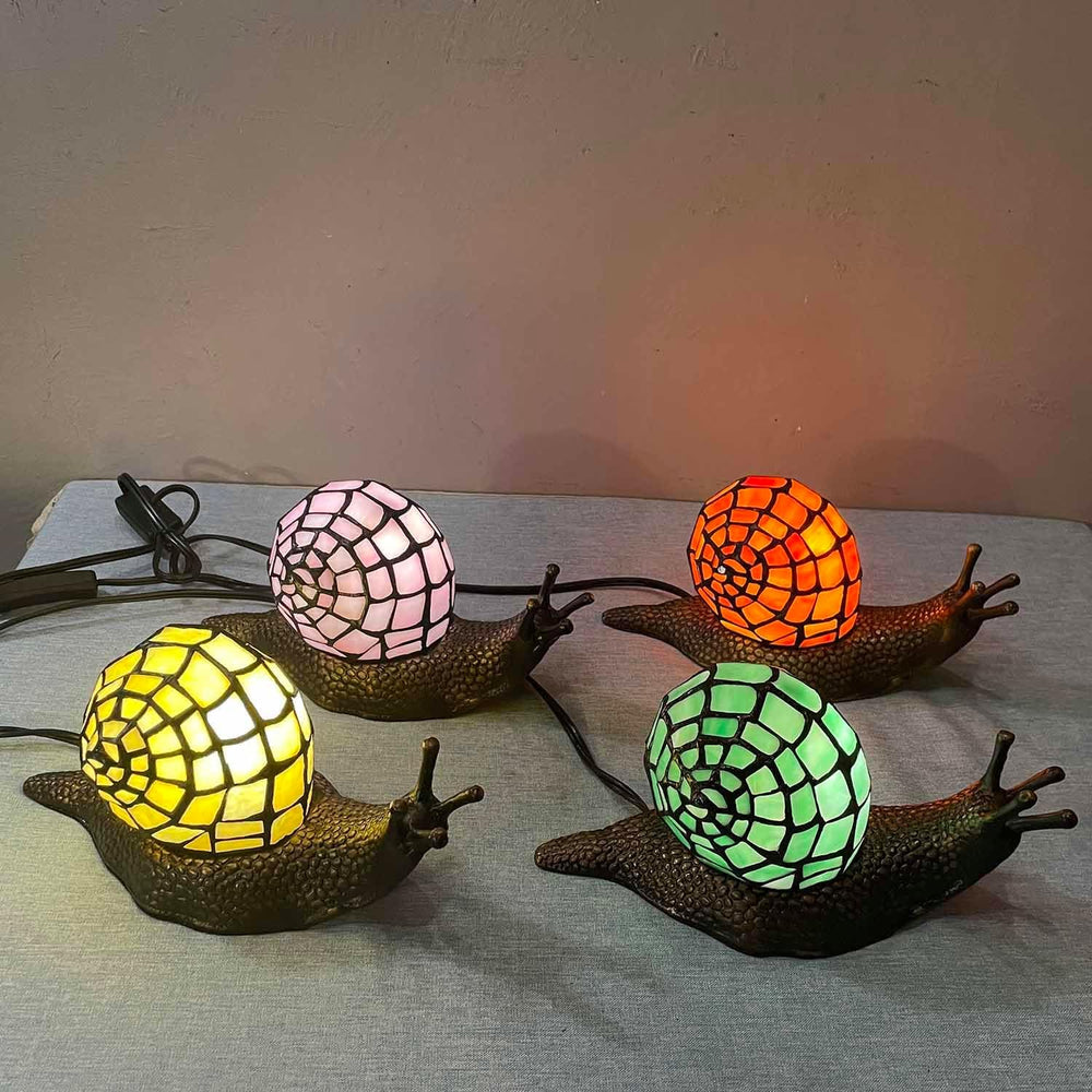 L30962 Land Snail Tiffany Style Stained Glass Accent
