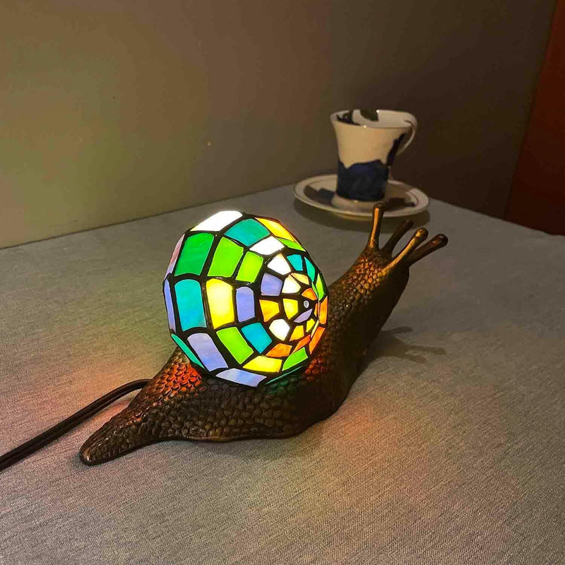 L30962 Land Snail Tiffany Style Stained Glass Accent