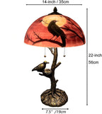 L30969 Ravens on Tree Branch Table Lamp 14"x22
