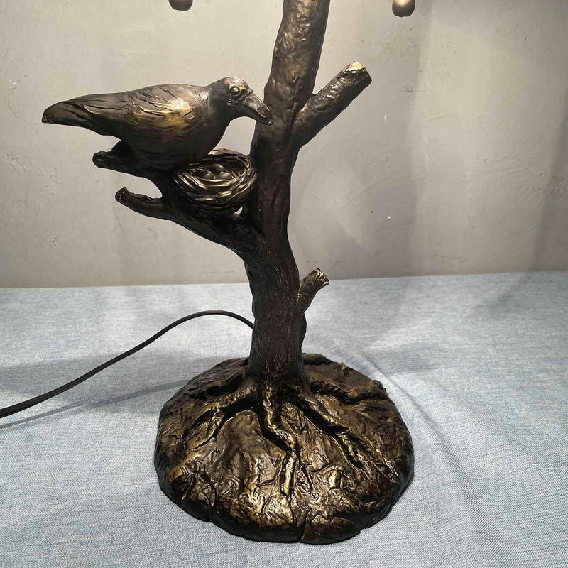 L30969 Ravens on Tree Branch Table Lamp 14"x22