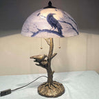 L30969 Ravens on Tree Branch Table Lamp 14"x22