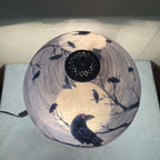 L30969 Ravens on Tree Branch Table Lamp 14"x22