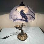 L30969 Ravens on Tree Branch Table Lamp 14"x22