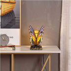 L31406 Butterfly Tiffany Style Stained Glass Accent Table