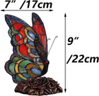 L31406 Butterfly Tiffany Style Stained Glass Accent Table