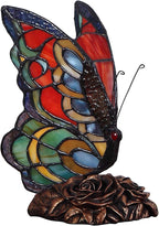 L31406 Butterfly Tiffany Style Stained Glass Accent Table