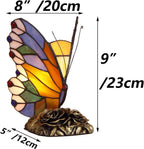 L31406 Butterfly Tiffany Style Stained Glass Accent Table