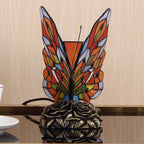 L31406 Butterfly Tiffany Style Stained Glass Accent Table