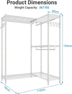 L4L Shaped Clothes Rail for Corner Freestanding Wardrobe
