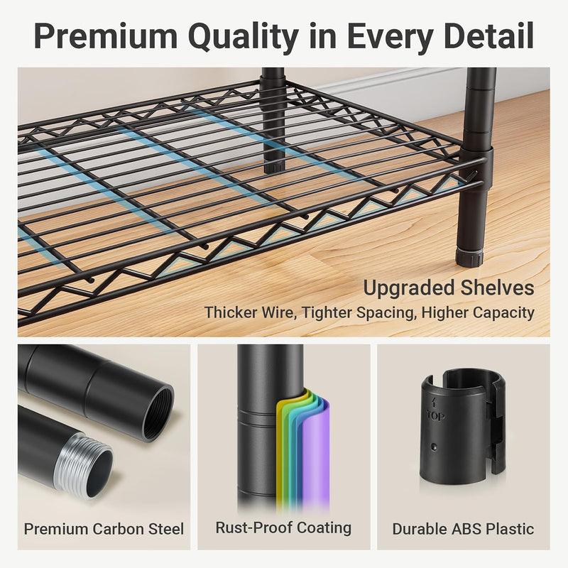 L4L Shaped Clothes Rail for Corner Freestanding