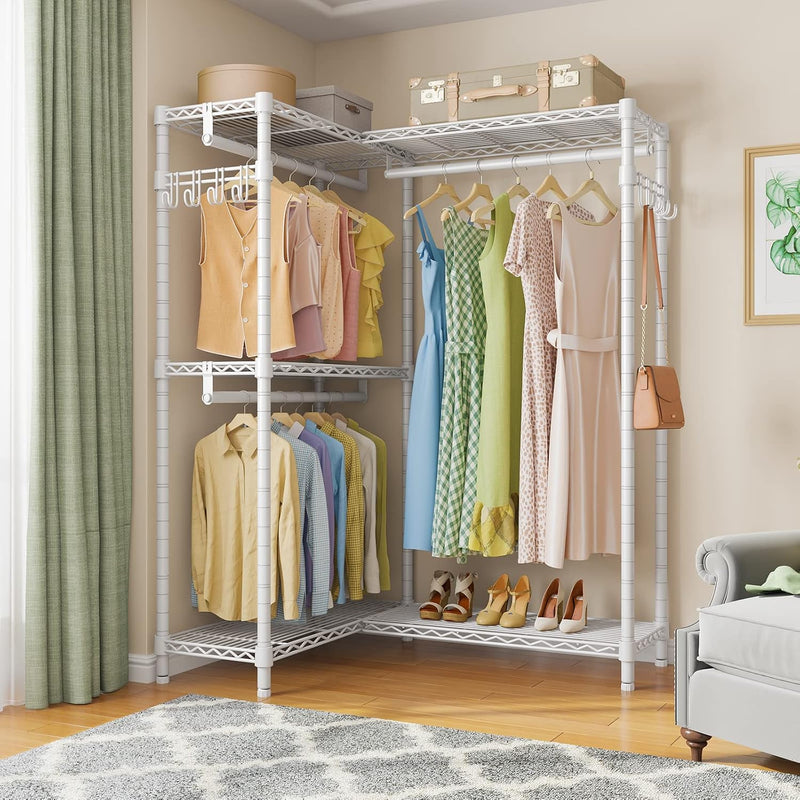 L4L Shaped Clothes Rail for Corner Freestanding Wardrobe