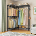 L4L Shaped Clothes Rail for Corner Freestanding