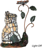 L50891 Tiffany-Style Stained Glass Cat Accent Table Lamp