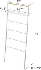 Ladder Hanger with Shelf Steel Wood Minimalist Design