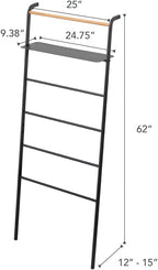 Ladder Hanger with Shelf Steel Wood Minimalist Design