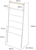 Ladder Hanger with Shelf Steel Wood Minimalist Design