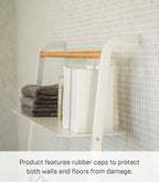 Ladder Hanger with Shelf Steel Wood Minimalist Design