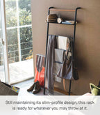 Ladder Hanger with Shelf Steel Wood Minimalist Design