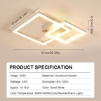 Lamp LED Modern 52W 5850lm Light Acrylic Squares