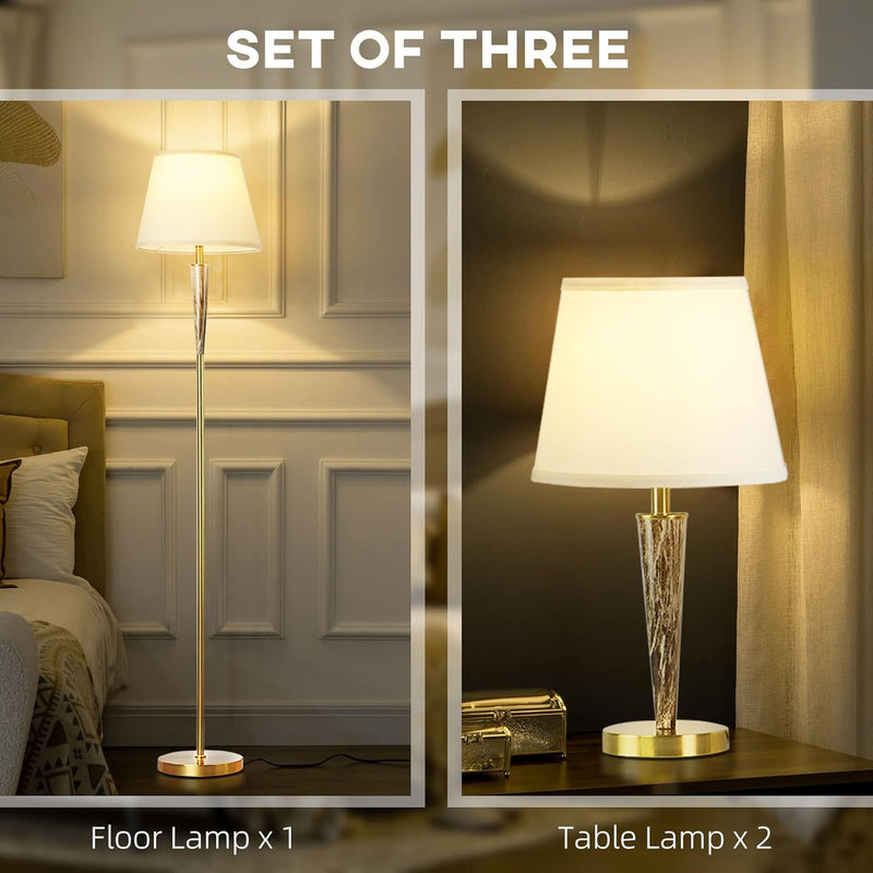 LED Floor Lamp with Frosted Glass Globe 3000K
