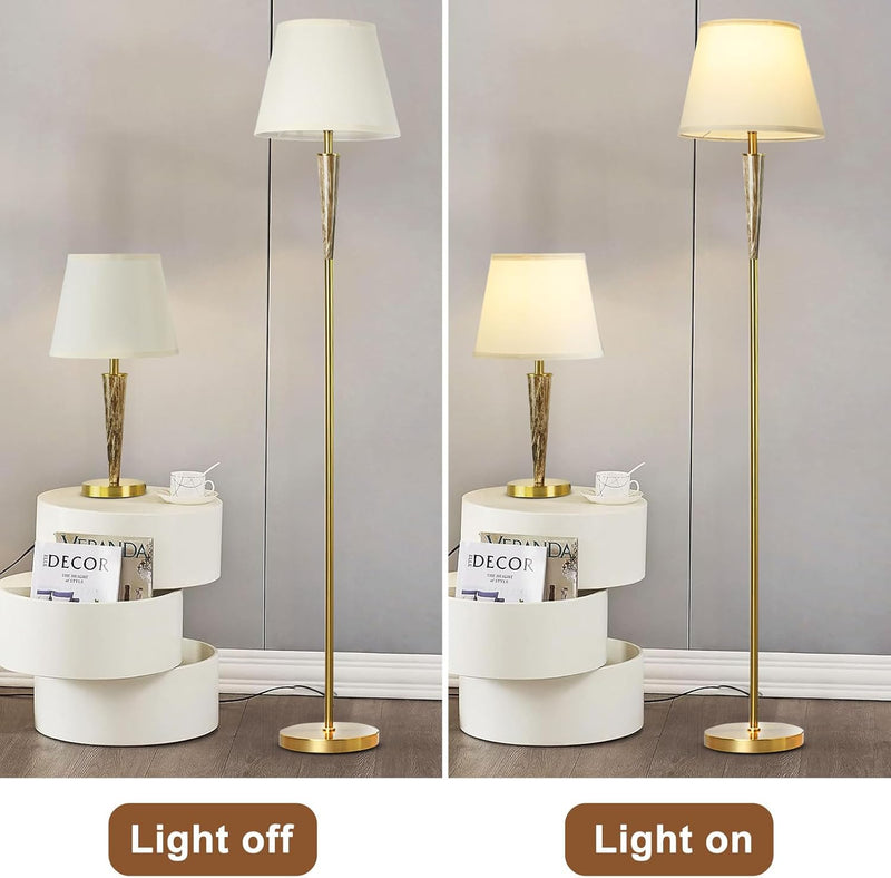 LED Floor Lamp with Frosted Glass Globe 3000K