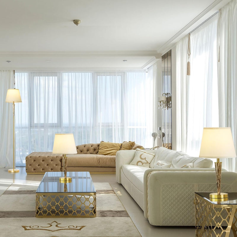 LED Floor Lamp with Frosted Glass Globe 3000K