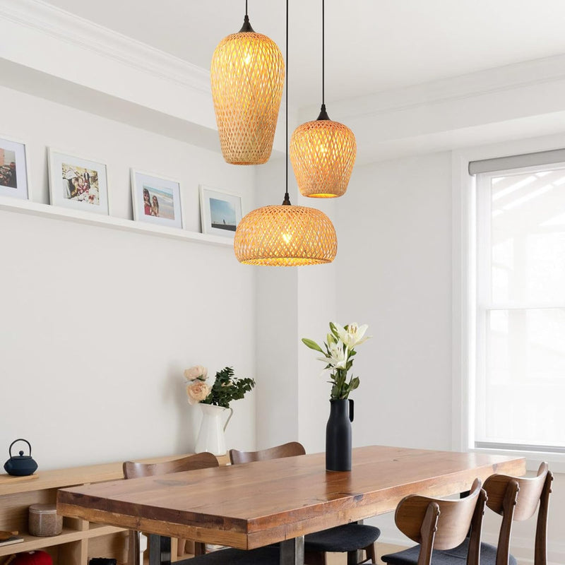 Lamp Shade Bamboo 3-Light Lampshades for Ceiling Lights