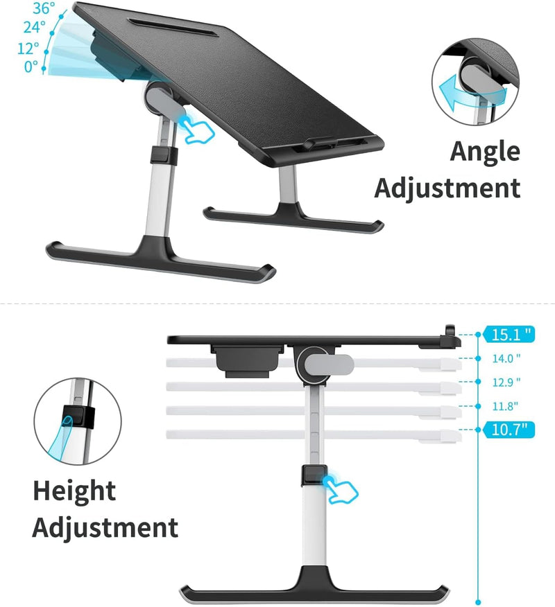Laptop Bed Tray Desk X-Large Adjustable Table