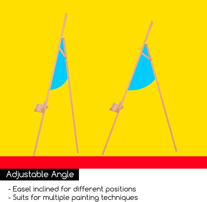 Large A-Frame Wooden Display Easel Basic Adjustable Painting