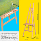 Large A-Frame Wooden Display Easel Basic Adjustable Painting