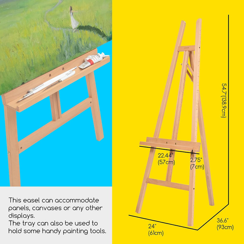 Large A-Frame Wooden Display Easel Basic Adjustable Painting