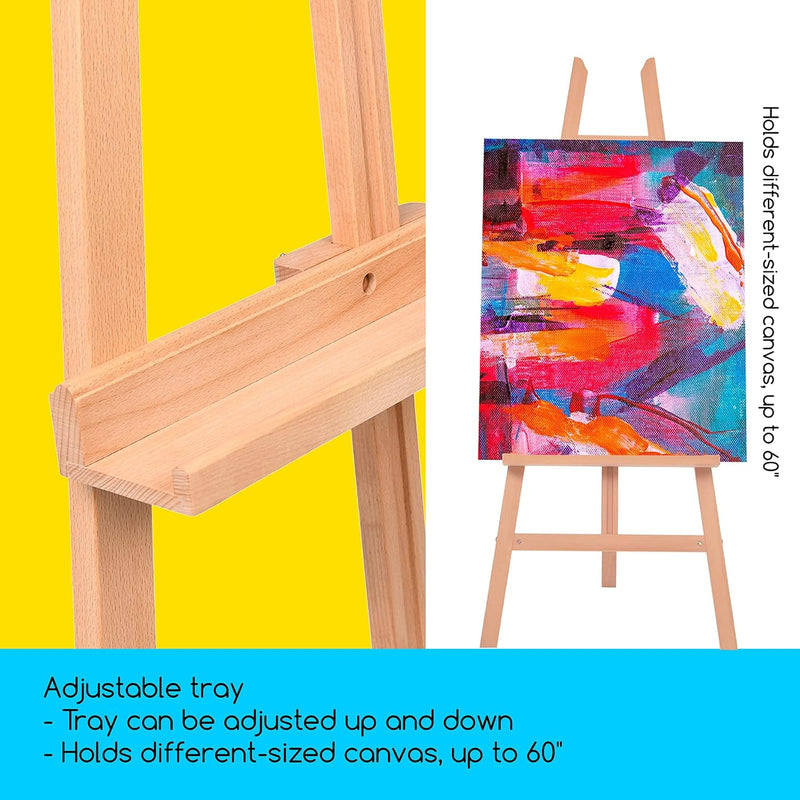 Large A-Frame Wooden Display Easel Basic Adjustable Painting