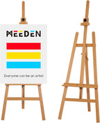 Large Basic Studio Easel: Solid Beechwood Hold Canvas