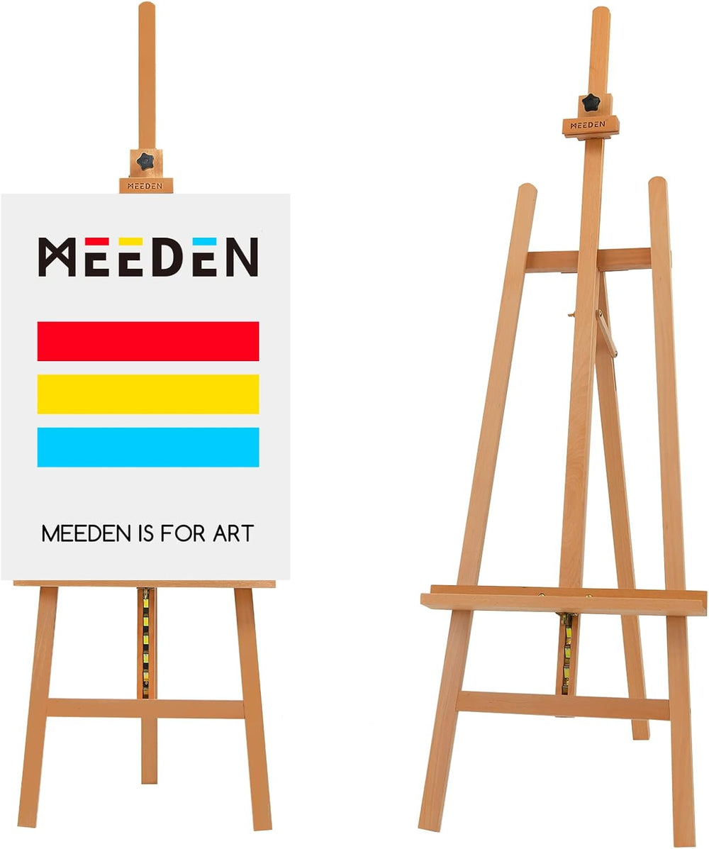 Large Basic Studio Easel: Solid Beechwood Hold Canvas