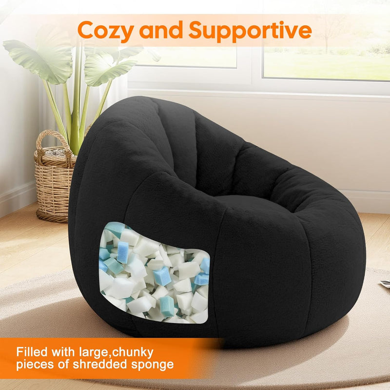 Large Bean Bag Chair for Adults Plush Round