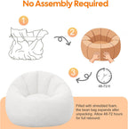 Large Bean Bag Chair for Adults Plush Round