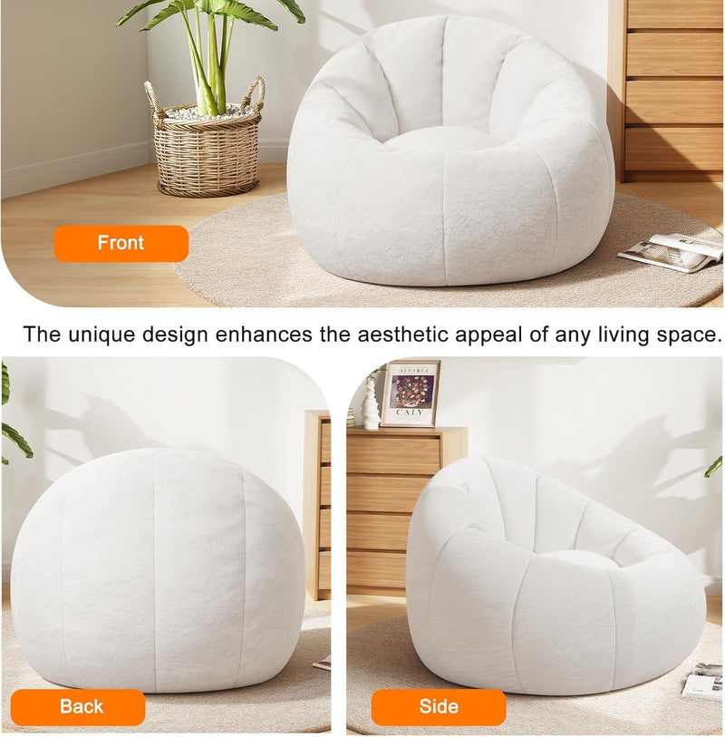 Large Bean Bag Chair for Adults Plush Round