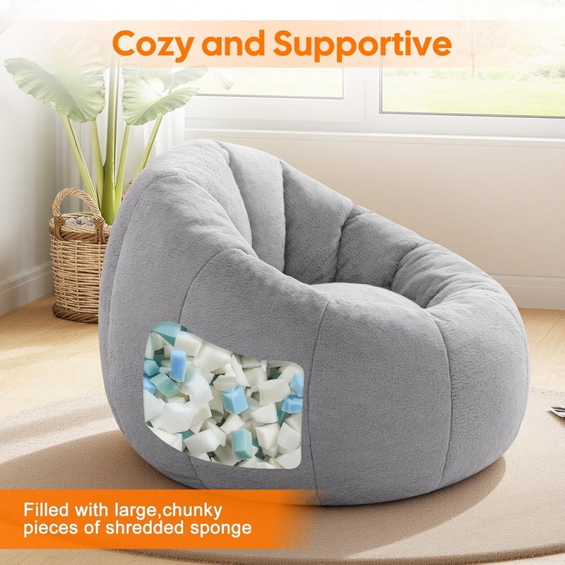 Large Bean Bag Chair for Adults Plush Round
