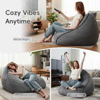 Large Bean Bag Chair with Ottoman Corduroy Floor